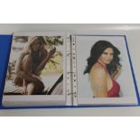 A FOLDER CONTAINING PUBLICITY AND GLAMOUR MAINLY COLOUR PHOTOGRAPHS, SOME BEARING SIGNATURES TO INC