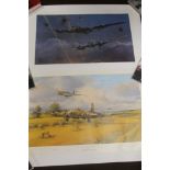 THREE LIMITED EDITION PRINTS TO INCLUDE AN UNFRAMED LIMITED EDITION ROBERT TAYLOR PRINT 'LANCASTER