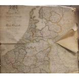 A LARGE WALL MAP OF THE NETHERLANDS AND LUXEMBOURG, E. Maaskamp 1816, engraved map with hand colour