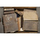 A BOX OF ANTIQUARIAN DICTIONARIES, mainly A/F to include Francis Gouldman - 'A Copious Dictionary i