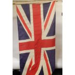 A LARGE PARADE UNION JACK, mounted on a two piece pole, H 216 cm