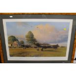 A FRAMED AND GLAZED LIMITED EDITION PRINT BY ROBERT TAYLOR 'FRONT LINE HURRICANES', signed by Rolan