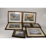 A QUANTITY OF SEVEN FRAMED AND GLAZED ROBERT TAYLOR PRINTS, to include limited editions 'Gloster Gl