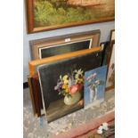 A SELECTION OF STILL LIFE OIL ON CANVAS PAINTINGS TO INCLUDE FLORAL EXAMPLES