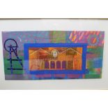 A LOCAL INTEREST FRAMED AND GLAZED MODERN TEXTILE ARTWORK 'THE BLACK COUNTRY MUSEUM' SIGNED TO THE