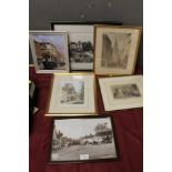 A COLLECTION OF PICTURES AND PRINTS TO INCLUDE SOME LOCAL INTEREST; KNOWLE, TAMWORTH CASTLE, ETC