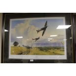 A FRAMED AND GLAZED LIMITED EDITION PRINT BY ROBERT TAYLOR 'EAGLES PREY', signed by Don Blekeslee,