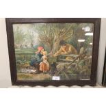 A FRAMED AND GLAZED COLOURED PRINT FROM THE PAINTING BY W GOODALL