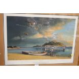 A FRAMED AND GLAZED LIMITED EDITION PRINT BY ROBERT TAYLOR 'A TIME FOR HEROES'. FIGHTER PILOTS