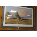 A FRAMED AND GLAZED LIMITED EDITION PRINT BY ROBERT TAYLOR 'FRONT LINE HURRICANES', signed by Roland