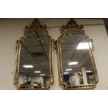 A PAIR OF GILT FRAMED MIRRORS