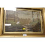 TWO FRAMED AND GLAZED OIL ON CANVAS OF LANDSCAPE SCENES, SIGNED H. WALTHEW