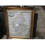 A FRAMED AND GLAZED ROBERT MORDEN MAP OF STAFFORDSHIRE