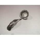 AN ANTIQUE HALLMARKED SILVER SIFTER LADLE