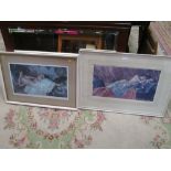 TWO WILLIAM RUSSELL FLINT PRINTS ' RECLINING NUDE I ' AND ' RECLINING NUDE II ' SIGNED IN PENCIL