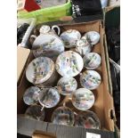 A QUANTITY OF ORIENTAL SIGNED HANDPAINTED TEAWARE (APPROX 40 PCS)