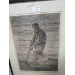 A FRAMED AND GLAZED ENGRAVING ENTITLED ' THE FISHERMAN '