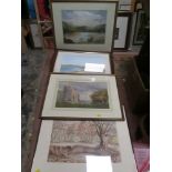 6 ASSORTED WATERCOLOURS TO INCLUDE SIGNED EXAMPLES BY JAMES KEARNS ETC...