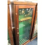 A MAHOGANY GLAZED GUN / COLLECTORS CABINET