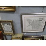 A FRAMED AND GLAZED ROBERT MORDEN MAP OF NORTH WALES TOGETHER WITH A MAP OF WARWICKSHIRE (2)