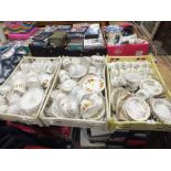 THREE TRAYS OF ASSORTED CHINA, TEAWARE ETC TO INCLUDE PARAGON, ROYAL HERITAGE ETC.