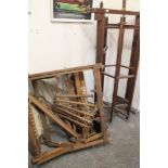 A VINTAGE WOOL LOOM AND ANOTHER SIMILAR (2)