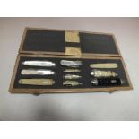 A CASED COLLECTION OF PEN KNIVES