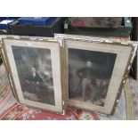 TWO VINTAGE FRAMED AND GLAZED ENGRAVINGS DEPICTING ELDERLY GENTLEMEN