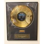 A GOLD PLATED 25TH ANNIVERSARY EDITION OF IMAGINE BY JOHN LENNON, 24kt gold plated LP together with