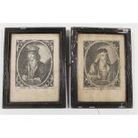 A PAIR OF FRAMED AND GLAZED PORTRAITS OF GENTLEMEN