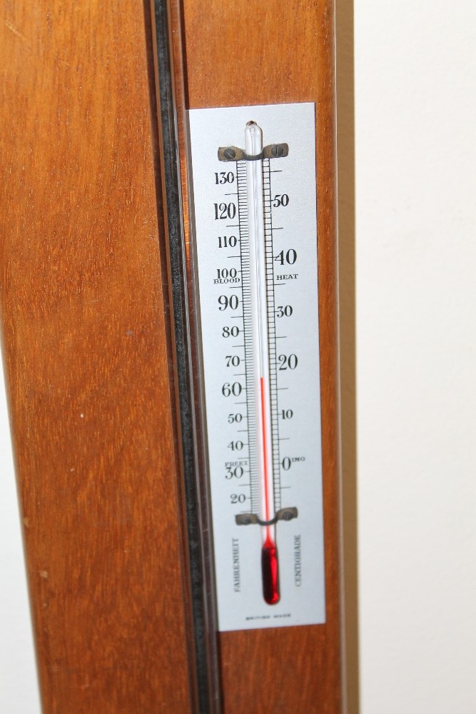 A WALL MOUNTED GRIFFIN AND GEORGE LTD. MERCURY BAROMETER AND THERMOMETER - Image 3 of 4