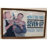 A FRAMED AND GLAZED SEVEN-UP POSTER DATED 1961