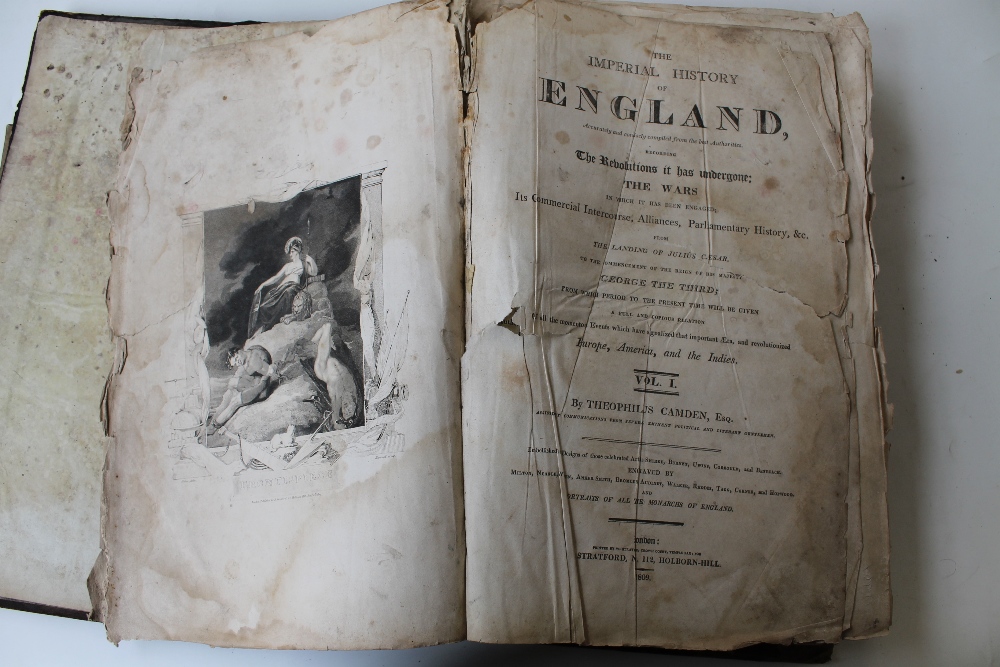 THEOPHILUS CAMDEN - 'THE IMPERIAL HISTORY OF ENGLAND....', 1809, Vol. I only A/F together with 'Pin - Bild 6 aus 7