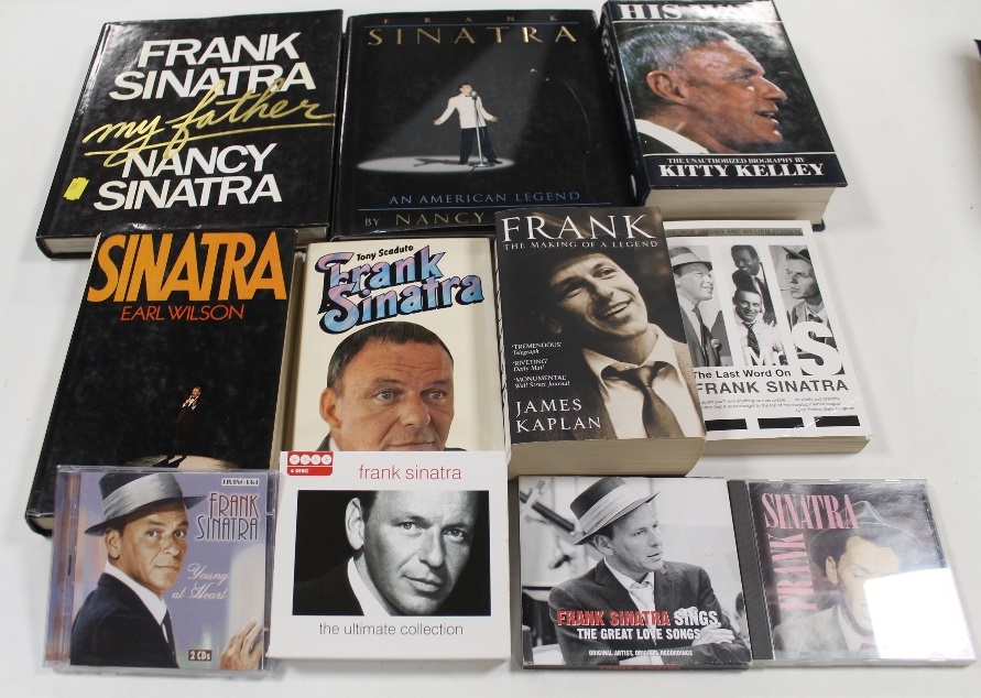 A QUANTITY OF MAINLY FRANK SINATRA MEMORABILIA, to include books, records, cds, tickets, etc - Image 2 of 2