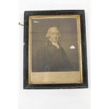 A FRAMED AND GLAZED MEZZOTINT OF A PORTRAIT OF REV. THOMAS SOUTHWORTH