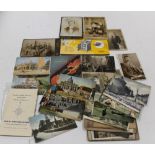 A SMALL COLLECTION OF ANTIQUE POSTCARDS, CABINET PHOTOGRAPHS AND EPHEMERA. To include a 1920s 'Radi