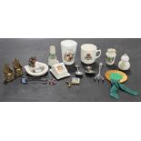 A SMALL COLLECTION OF CRESTED WARE, to include Tamworth and Birmingham examples, along with a colle