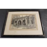 A FRAMED AND GLAZED AQUATINT OF YORK WATERGATE, marked A Delph