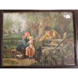 A FRAMED AND GLAZED COLOURED PRINT FROM A PAINTING BY W GOODALL