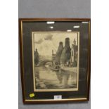 A SIGNED FRAMED AND GLAZED LIMITED EDITION OF POTTER'S CANAL