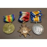 SET OF THREE WWI MEDALS AWARDED TO 9931 PRIVATE J WILLIAMS, SOUTH STAFFS REGIMENT