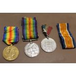 TWO WWI MEDALS AWARDED TO 42590 PRIVATE ARTHUR ROGER R SECKER PLUS ANOTHER (3)