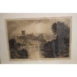 A LARGE FRAMED AND GLAZED ENGRAVING SIGNED DAVID LAW