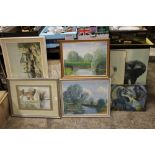 A SELECTION OF PICTURES AND PRINTS TO INCLUDE B.A DALTON OIL PAINTINGS