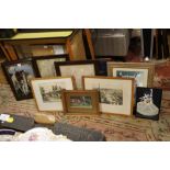 A SELECTION OF ASSORTED PICTURES TO INCLUDE WATERCOLOURS, SILK WORKS ETC.