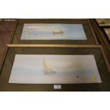 A PAIR OF FRAMED AND GLAZED SEASCAPE WATERCOLOURS SIGNED HOLME