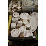 A TRAY OF ROYAL ALBERT LAVENDER ROSE TEA AND DINNER WARE