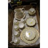 A GILDED ROYAL ALBERT PART TEA SERVICE PLUS A SMALL JUG AND BOWL SET