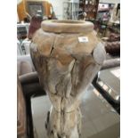 AN UNUSUAL DRIFTWOOD STYLE LARGE BALUSTER VASE H 59 CM