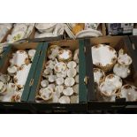 A LARGE QUANTITY OF ROYAL ALBERT OLD COUNTRY ROSES TEA AND DINNER WARE (THREE TRAYS)